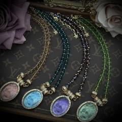 Medieval Retro Vintage Light Luxury Cute Mermaid Series Oval Magnetic Pendant