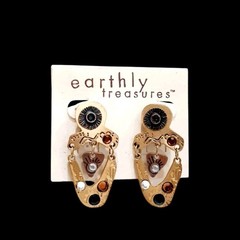 Vintage Signed Newpro Earrings & Pin Set Rare SEE DESCRIPTION Free Ship!