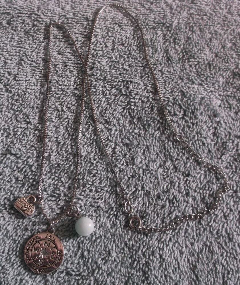 Vintage It’s About The Journey Not The Destination Charm Necklace ~ 22″