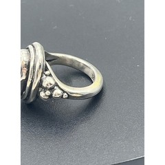 Sterling Silver Artisan Oval Shaped Bezel Set Smoky Quartz Stone Ring Sz 7.75