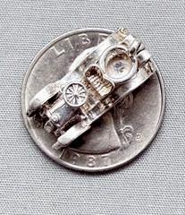 Vintage Sterling Silver Antique Car Charm Old Class Automobile Opens