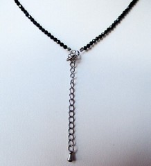 Antique Vauxhall Glass Flower With Vintage Spinel Bead Adjustable Necklace