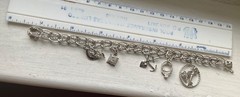 Vintage DYNASTY USA SILVER CHARM BRACELET 7 1/4” Wearable Wedding Engagement