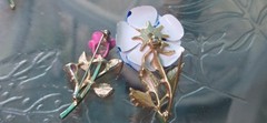Vintage Enamel Flower Brooch Pin Lot Signed Coro Gerrys Avon Sarah Coventry Gold