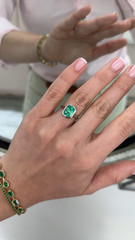 Art Deco Antique Vintage 3.50Ct Natural Emerald Wedding Ring 925 Sterling Silver