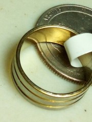 Vintage Stainless Steel Mens Ring Art Deco Line Color In Photo Size 6.25 B2