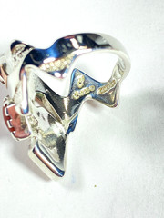 Vintage Sterling & Copper Carolyn Pollack Zig Zag Multi-Gemstone Ring Size 8.25