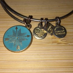 Alex and Ani Bracelet Union Direction Compass Expandable Gold Tone Charm Bangle