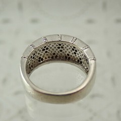Vintage 925 Sterling Silver Ornate Diamond Size 6 3/4 Band Ring by EA Weighs 8 g
