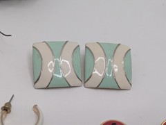 Lot of Older Cosmetic Jewelry – Bracelets Cufflinks Clip On & Pierce Earrings