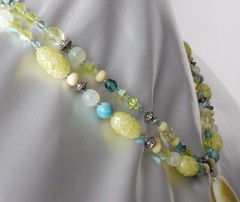 Larzo Necklace Pendant Yellow Jasper Yellow Opalite, Lemon Jade, Blue Opal Plus