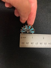 NYT Signed Native American Faux Turquoise Silver-Tone Clip-on Earrings VTG