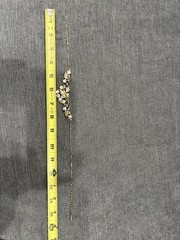Coro Gold-Tone Floral Leaves Choker Necklace w/ Clear Rhinestones Vintage MCM