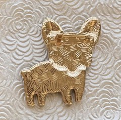Dog brooch Vintage Style acrylic/ Metal on metal