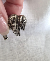 Vintage Sterling Silver Native American Buffalo Bison Pendant RARE