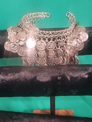 Vintage Boho Coin Jewelry Set Belt Necklace & Cuff Bracelet Queen Elizabeth Coin