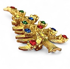 Eisenberg Ice Vintage Christmas Tree Rhinestone Brooch Pin Colorful Holiday Luxe