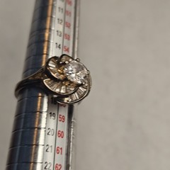 Vintage JAL CZ Crown Ring Size 8 Sterling Silver Gold Over Halo Statement Ring