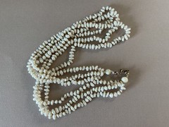 Vintage 22″ Multi Strand Baroque Pearl Necklace 54g