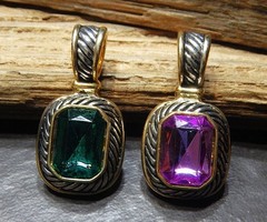 1990s Retro Vintage Boutique Chic Jeweled Pendant Jewelry Lot/6 NWOT S
