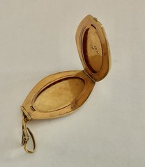 Antique 18k Enamel Locket With Diamonds