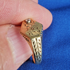 RARE FIND! Antique Victorian Girls 14k Gold Baby’s Ring DIAMOND Floral SIZE 6.5
