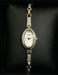 Vintage Elgin Thin Bracelet With 12 Stones Luxury Women’s Watch.