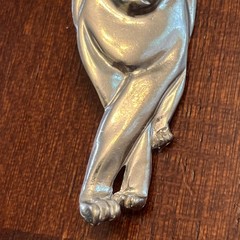 Signed Maurice Milleur Cat Brooch Slide Pendant Pewter