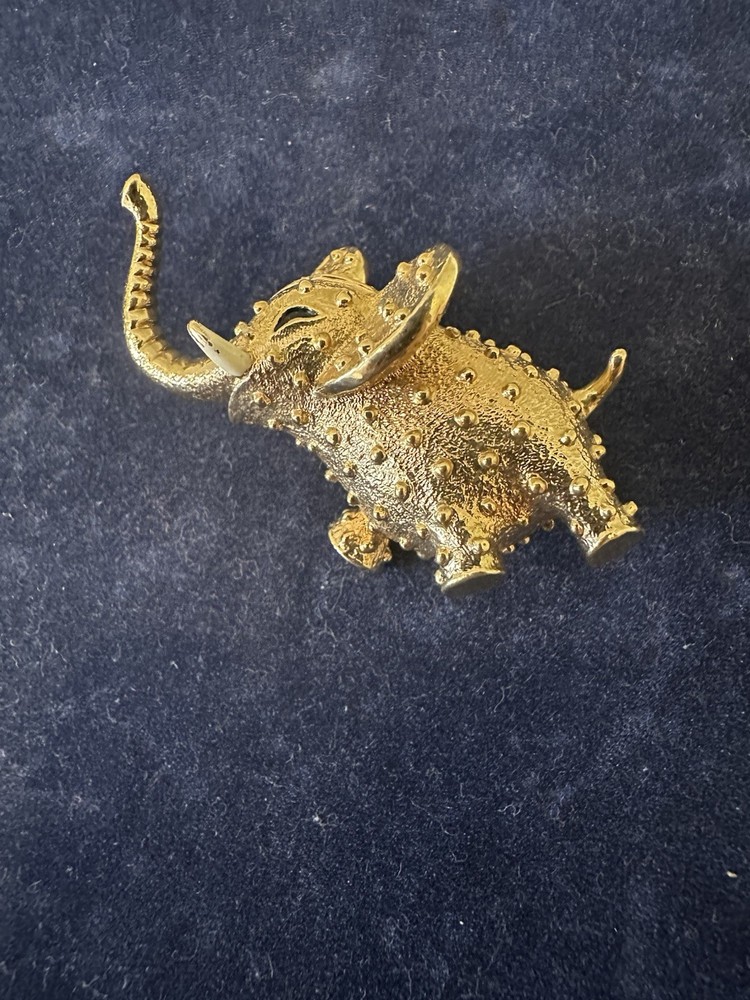 VTG JOMAZ (Josheph Mazer)-ELEPHANT Crystal Rhinestone Figural Pin / Brooch-HaPpY