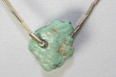 VTG 1970’S LIQUID STERLING SILVER GOOD QUALITY CHUNK TURQUOISE 27 INCH NECKLACE