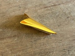 Arrow Art Deco Style Brooch Large Vtg Napier 2-7/8″ Fashion Pin Brass/Gold Tone