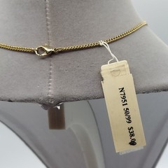 CAROL LEE SIGNED VINTAGE GOLDEN FAUX PEARL GOLDTONE CHAIN NECKLACE 15″