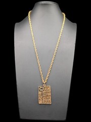 1968 Another Mother for Peace Anti War Vietnam Gold Tone Pendant 25″ Necklace