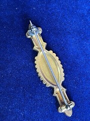 14k Gold Plate Laminate Top Body Engraved Victorian Bar Pin Brooch