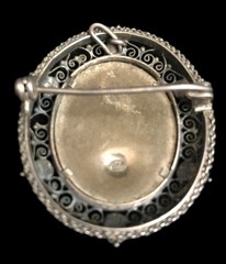 Madonna Miniature Painting Brooch & Pendant, antique silver