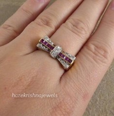 2CT Round Lab-Created Diamond Antique Vintage Women’s Ring 14K 2-Tone Gold Over