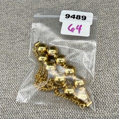 Vintage Brooch Gold Tone Beads Triple Chain Drape 3.5 Inches