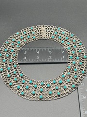 Vintage Taxco Sterling Mesh Link Necklace(14in) & Bracelet (6.75in) Set 130.87gm