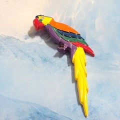 Large Parrot Bird Brooch Pin 5″ Vintage Colorful Retro Macaw Jewelry sab-