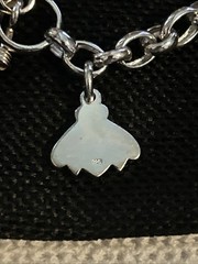 Vintage Sterling Silver 925 Rolo Link Chain Bee Charm Bracelet 8.5″ Heavy 20.5g