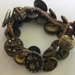 ANTIQUE BUTTON Bracelets European , West Germany, Czech. Circa 1900 2 BRACELETS