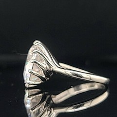 6.02ct 14k White Gold Vintage Engagement Ring Lab Grown Simulate Diamond