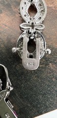 FAS STERLING SILVER 925 & CRYSTAL LINK BRACELET JEWELRY SAFETY CLASP 7.5” 🩶