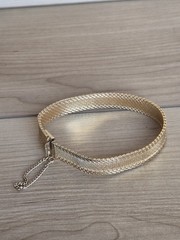 Vintage Signed Monet Gold Tone Bracelet With Safety Chain