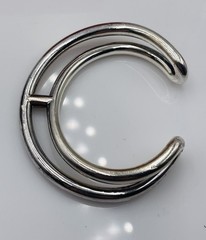 Hermes Paris Vintage French Sterling Silver H Cuff Bracelet