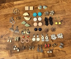 Vintage Clip On Earrings Lot of 31 Pairs