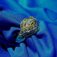 ORIGINAL DAMIANI Vintage DIAMOND Ring Deco Style SOLID 18K GOLD Real Statement