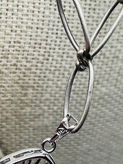 Sterling Silver Fossil Charm Chain Necklace 16″ Chain, 1.5″ pendant ne02