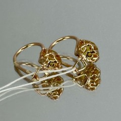 USSR Vintage Original Rose Gold Citrine (lab. made) Earrings 583 14K 2.16 g.