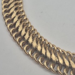 Vintage BB 12KGF Yellow Gold Filled Princess Link Chain Necklace Choker 56g 15″